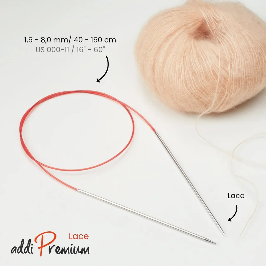 KROŽNE PLETILKE ŠT. 8.0 80cm Premium lace ADDI